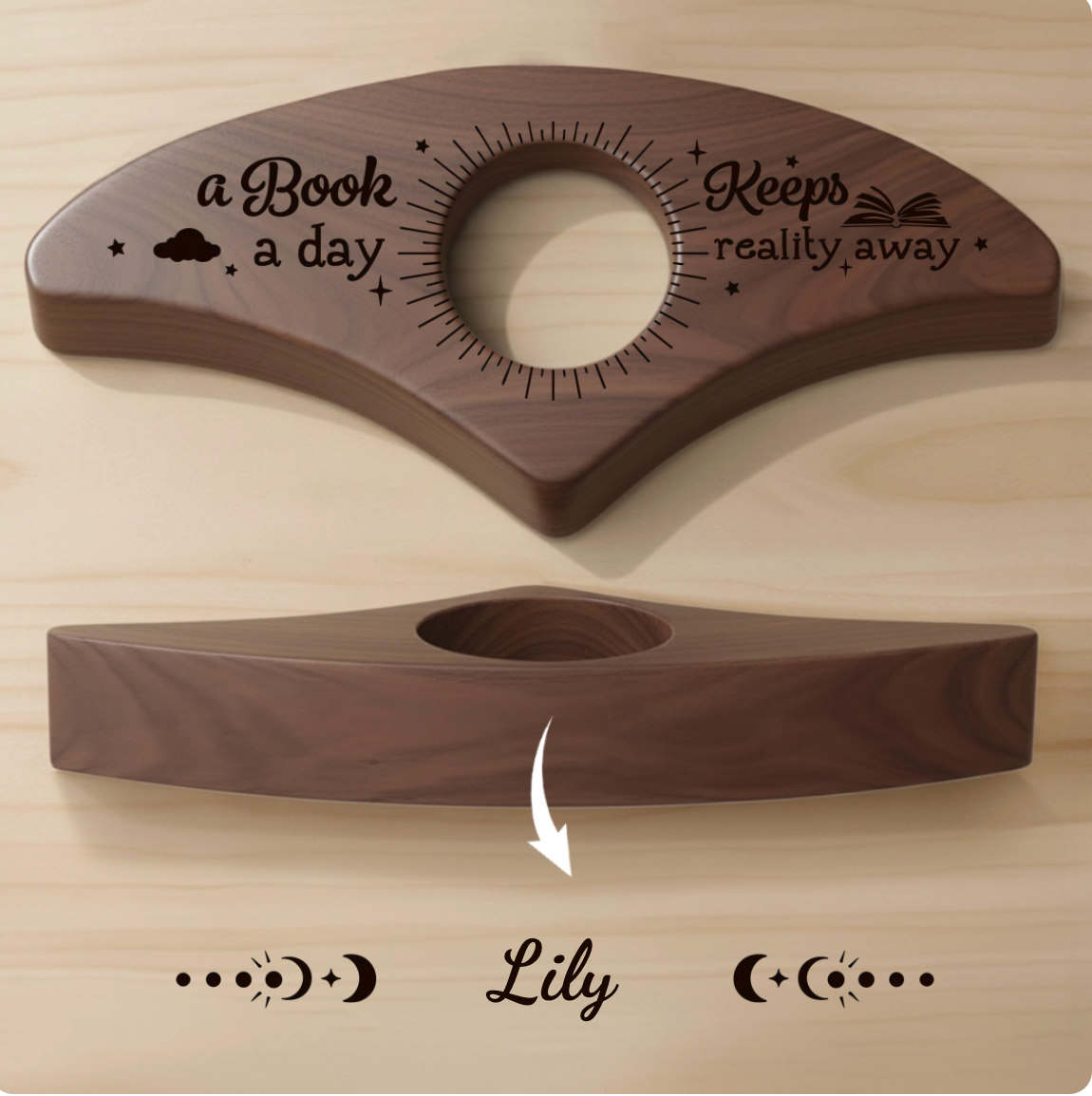 Custom Book Page Holder - Personalized Bookish Gifts For Book Lovers, Bookworms, Readers - Escaping Gravity, One Page At A Time