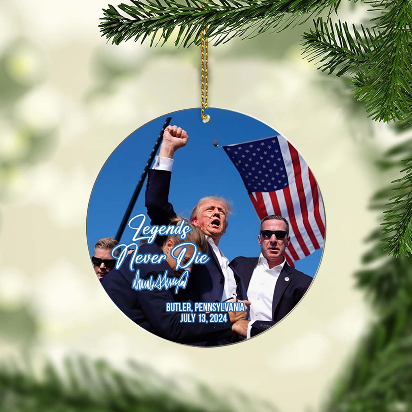 Santa's Favorite President, Christmas Trump Acrylic Ornament | Perfect for Car & Christmas Tree Decor T1556 - GOP