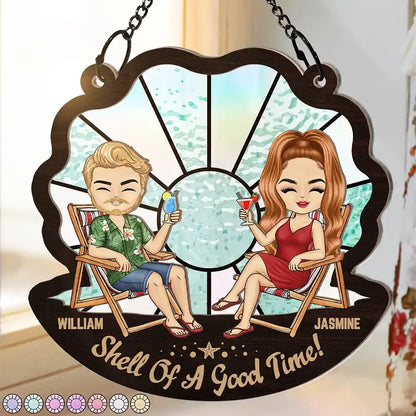 Shell Of A Good Time - Personalized Window Hanging Suncatcher Ornament Hanging Suncatcher Ornament The Next Custom Gift