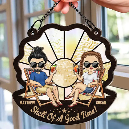 Shell Of A Good Time - Personalized Window Hanging Suncatcher Ornament Hanging Suncatcher Ornament The Next Custom Gift