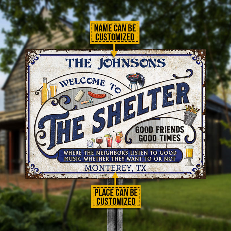 Shelter Grilling Blue Listen To The Good Music Custom Classic Metal Signs