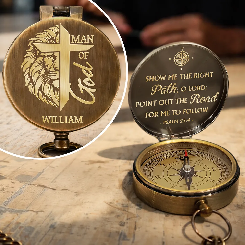 Show Me The Right Path - Personalized Engraved Brass Compass