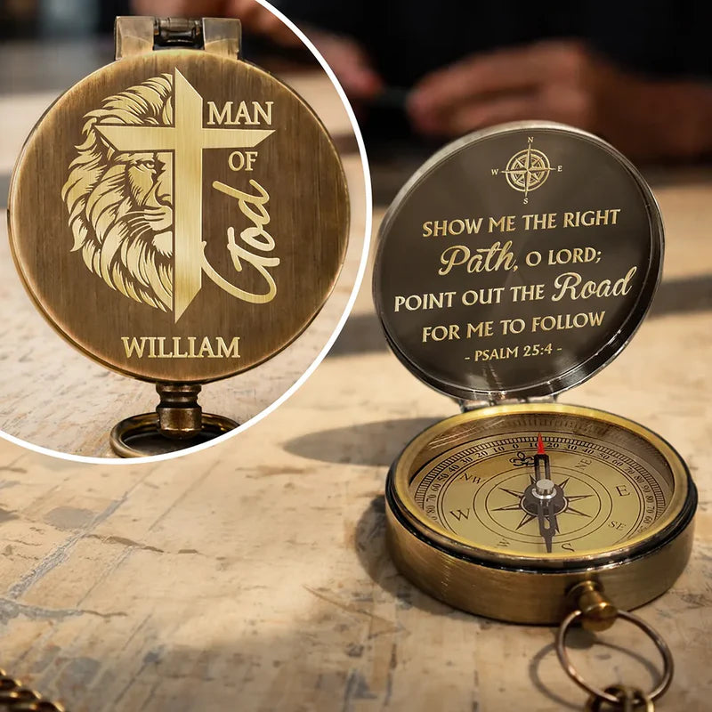 Show Me The Right Path - Personalized Engraved Brass Compass