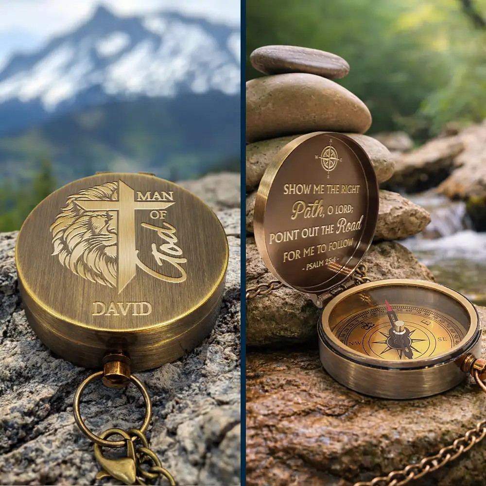 Show Me The Right Path - Personalized Engraved Brass Compass