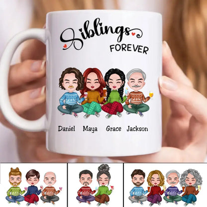 Siblings Forever - Personalized Mug (SA) mug The Next Custom Gift