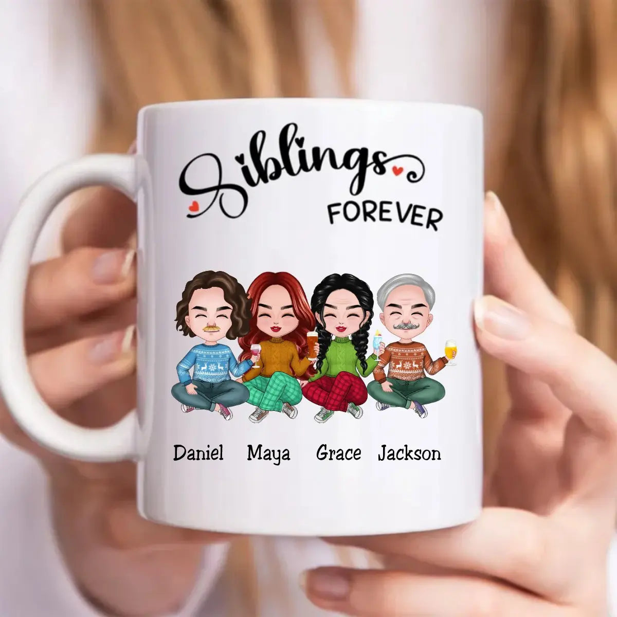 Siblings Forever - Personalized Mug (SA) mug The Next Custom Gift