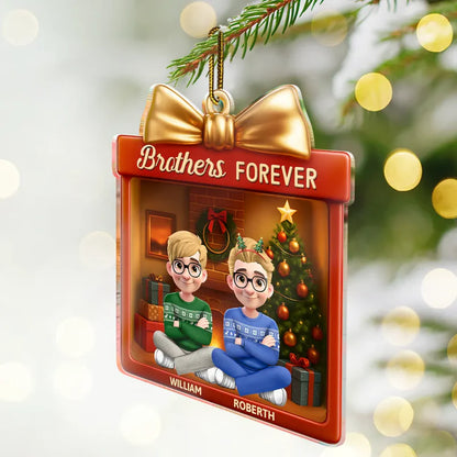 Siblings Forever Gift Box - Personalized Custom Shaped Acrylic Ornament