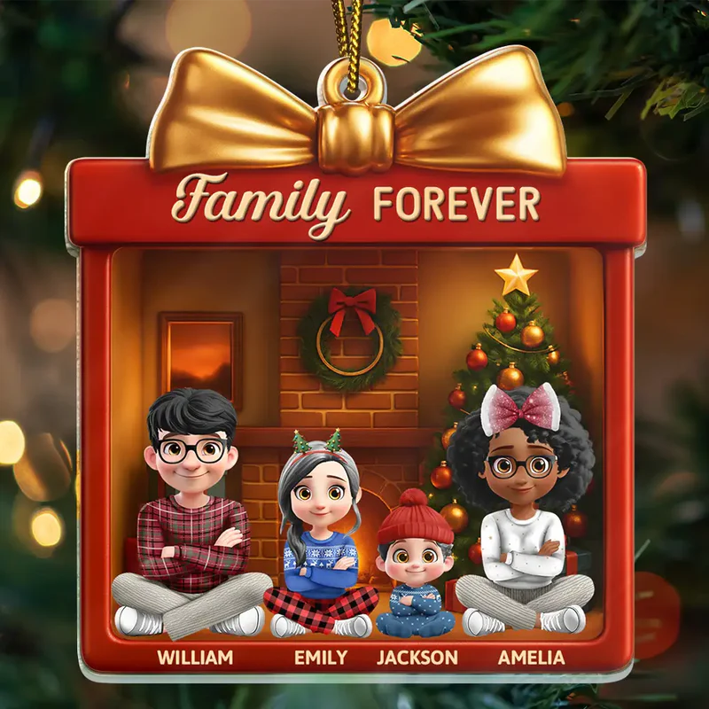 Siblings Forever Gift Box - Personalized Custom Shaped Acrylic Ornament