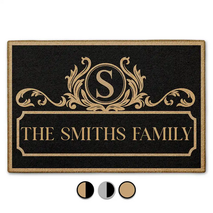 Simple Monogram Family Name - Personalized Doormat