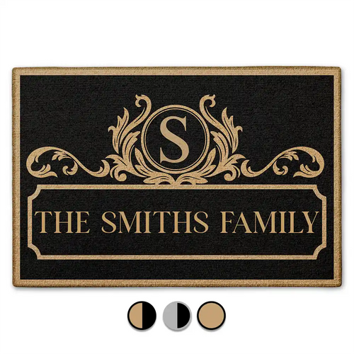 Simple Monogram Family Name - Personalized Doormat