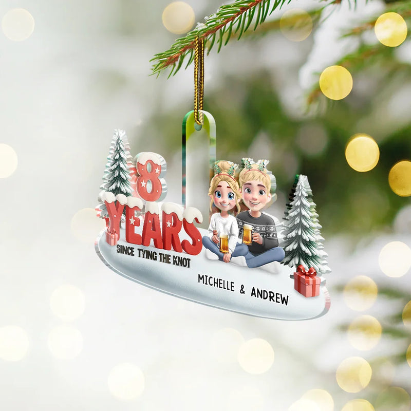 Since Tying The Knot - Personalized Custom Shaped Acrylic Ornament