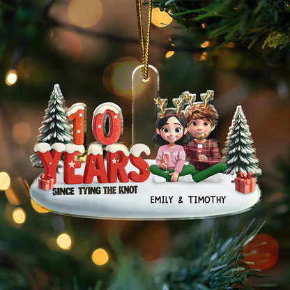 Since Tying The Knot - Personalized Custom Shaped Acrylic Ornament