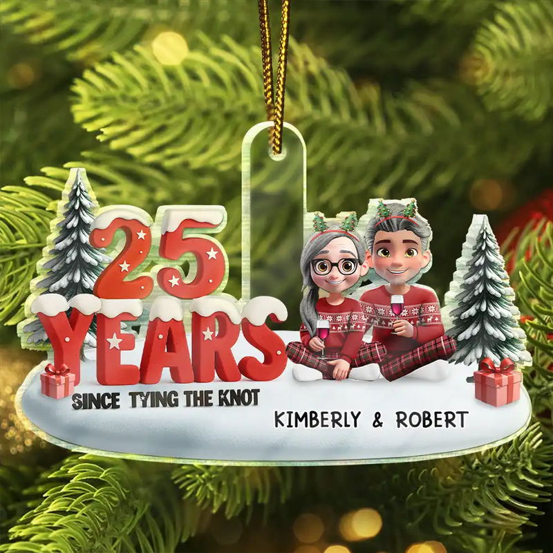Since Tying The Knot - Personalized Custom Shaped Acrylic Ornament