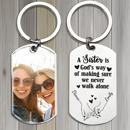 Sister - A Sister Is God’s Way  - Personalized Keychain Keychain The Next Custom Gift