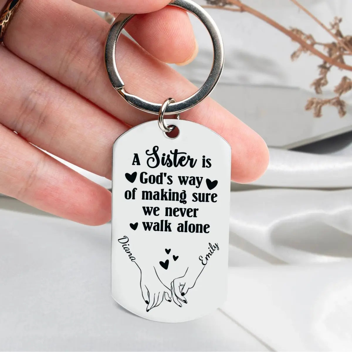 Sister - A Sister Is God’s Way  - Personalized Keychain Keychain The Next Custom Gift