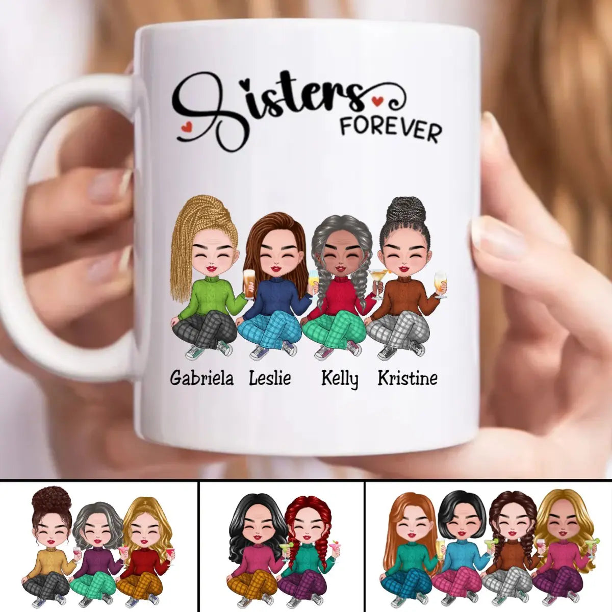 Sisters Forever - Personalized Mug (NN) mug The Next Custom Gift