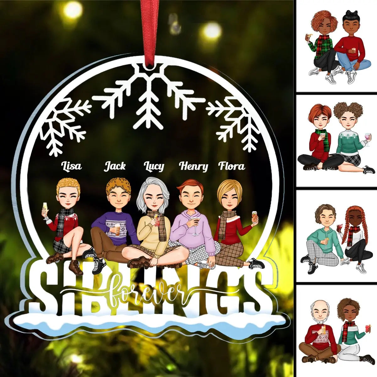 Sisters Forever - Personalized Sister Ornament Ornament The Next Custom Gift