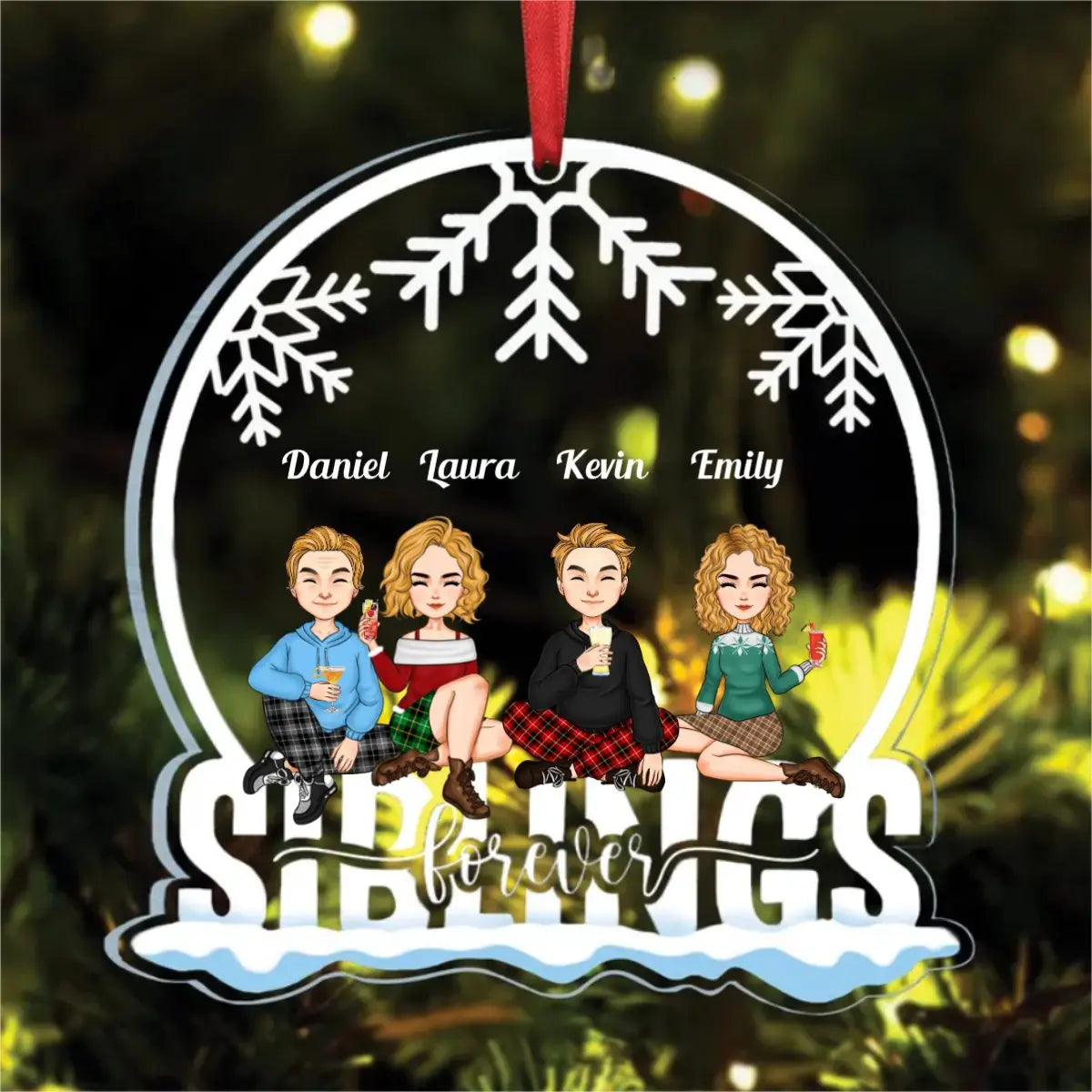 Sisters Forever - Personalized Sister Ornament Ornament The Next Custom Gift