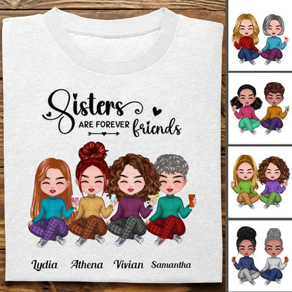 Sisters - Sisters Are Forever Friends - Personalized T-Shirt Shirts & Tops The Next Custom Gift