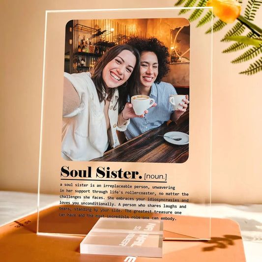 Sisters - Soul Sister Definition - Personalized Acrylic Plaque (HJ) Acrylic Plaque The Next Custom Gift