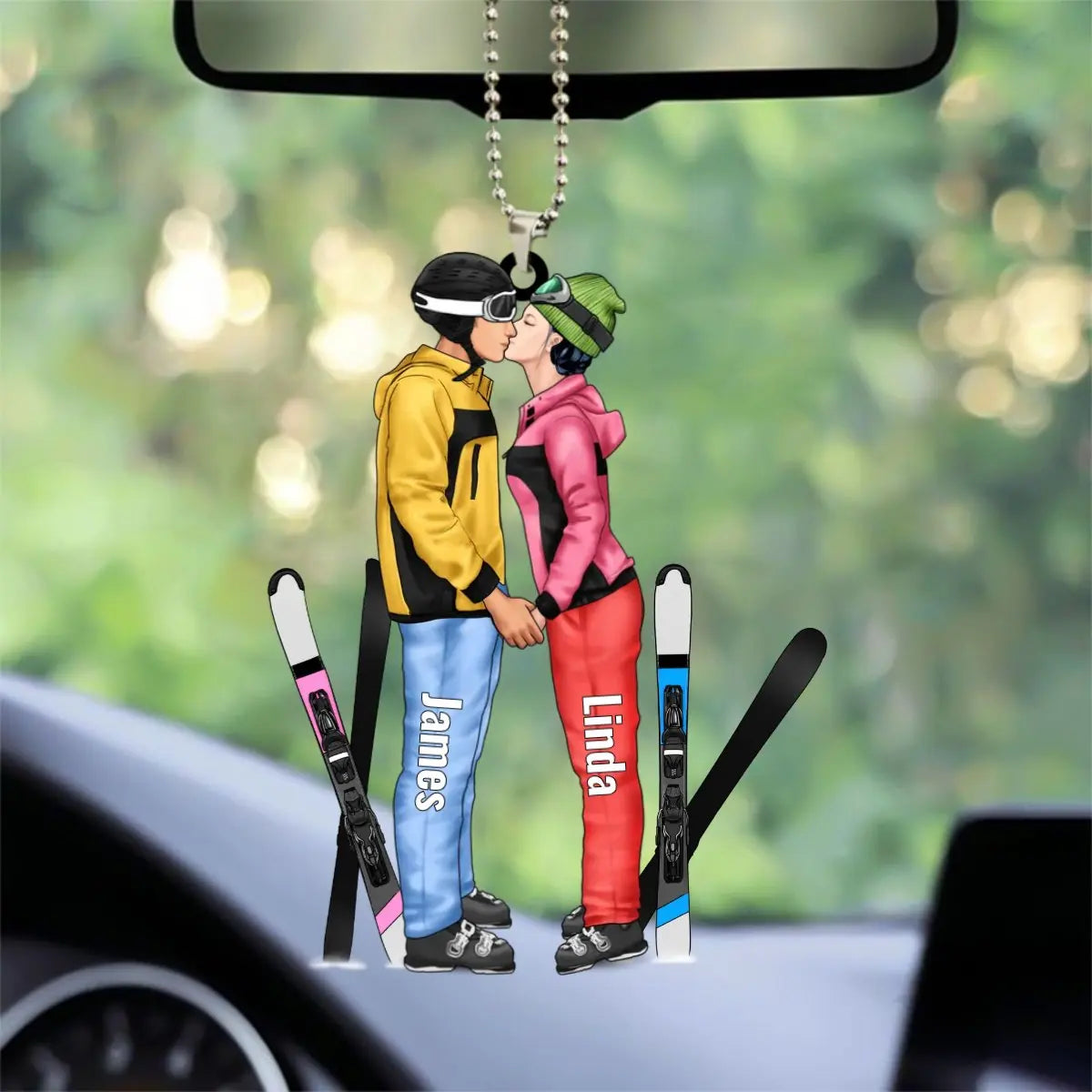 Skiing Loves - Skiing Partners For Life - Personalized Car Ornament ornament The Next Custom Gift