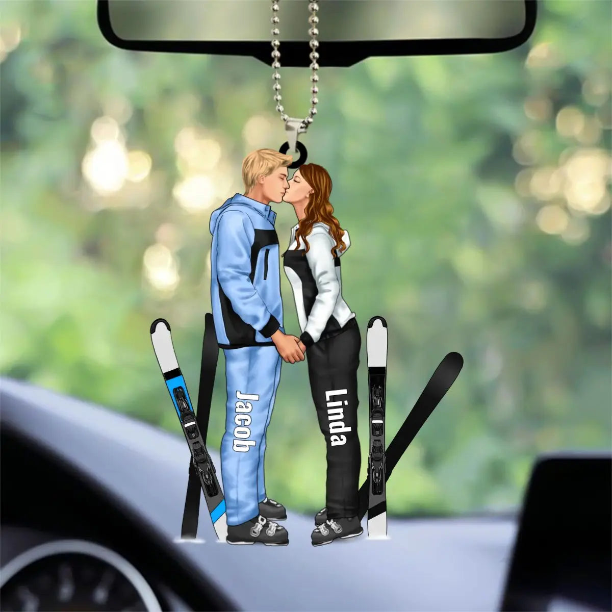 Skiing Loves - Skiing Partners For Life - Personalized Car Ornament ornament The Next Custom Gift