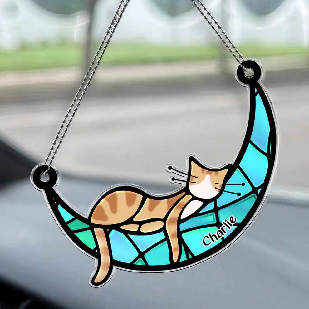 Sleeping Cat - Personalized Car Ornament Car Ornament The Next Custom Gift