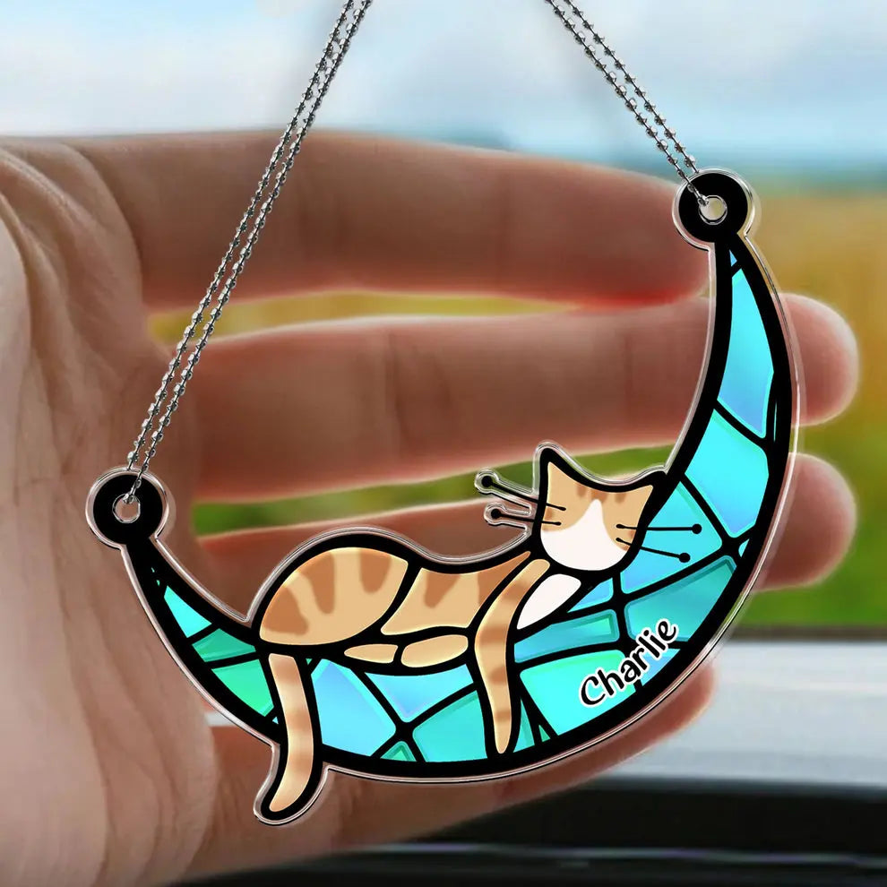 Sleeping Cat - Personalized Car Ornament Car Ornament The Next Custom Gift