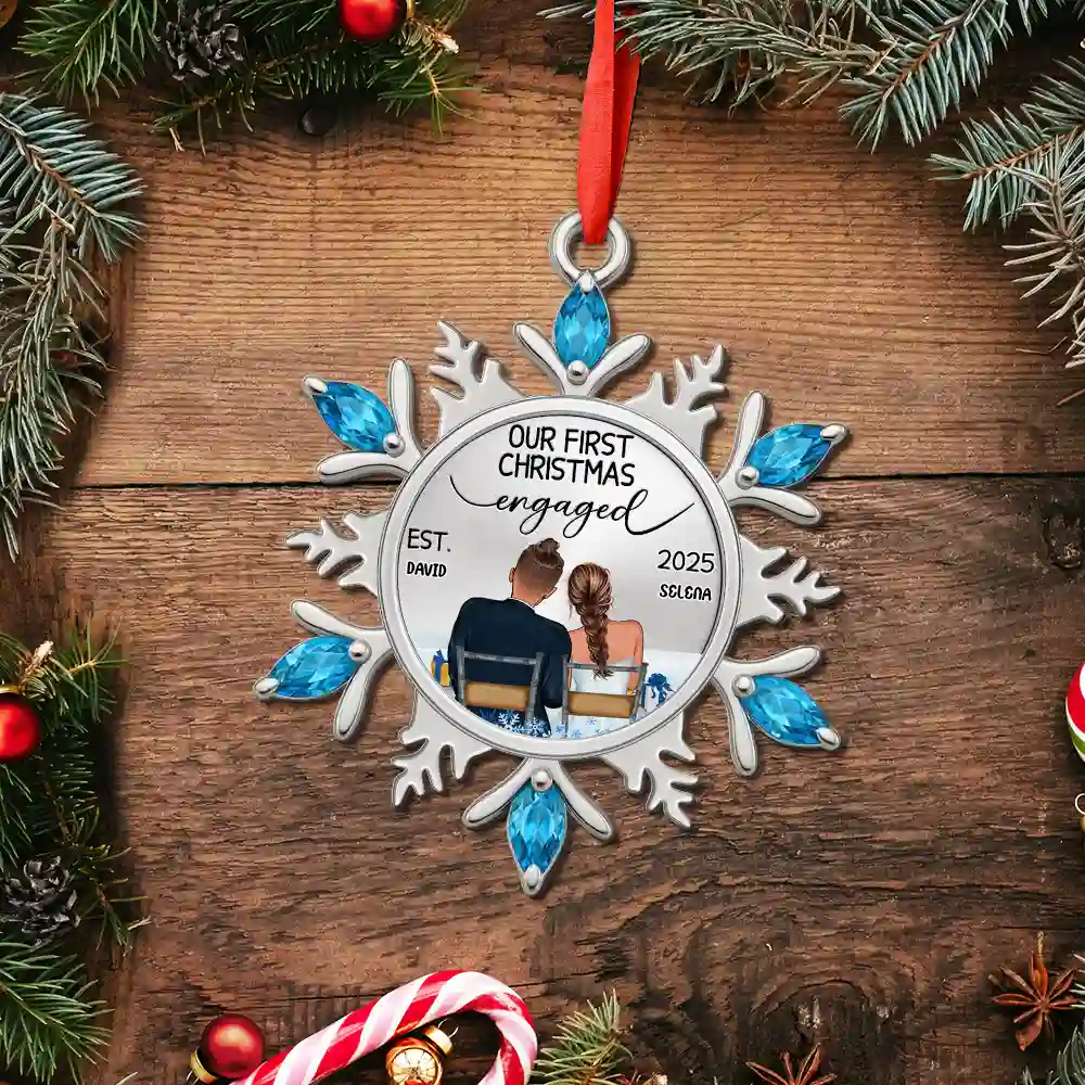 Snowflake First Christmas Couple - Personalized Acrylic Ornament