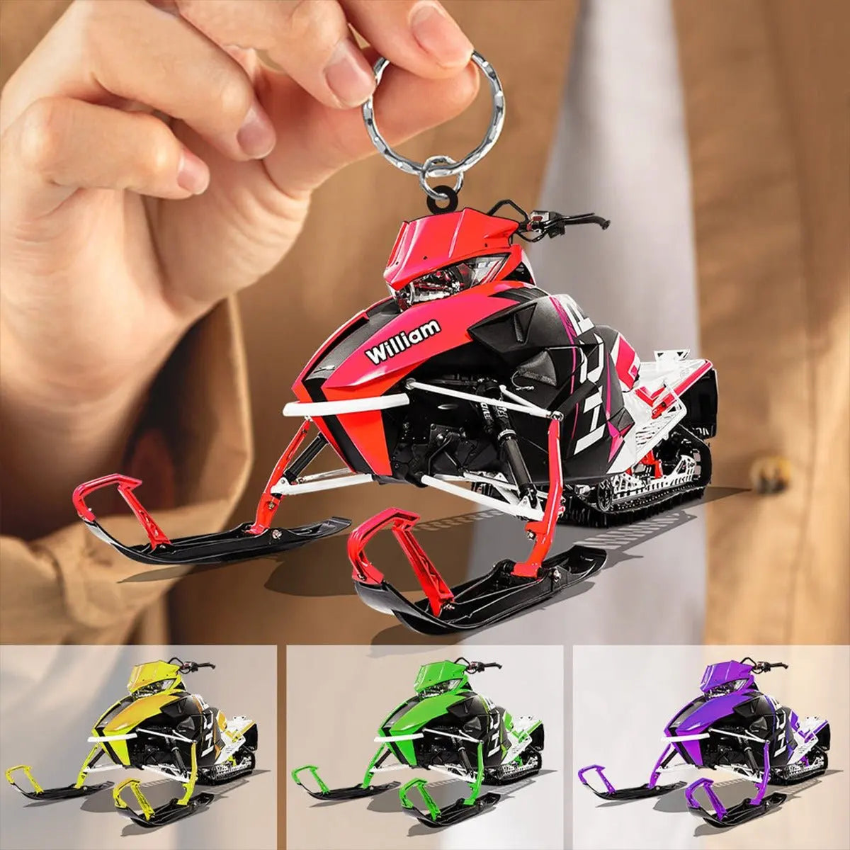 Snowmobile Lovers - Snowmobile - Personalized Acrylic Keychain Keychain The Next Custom Gift