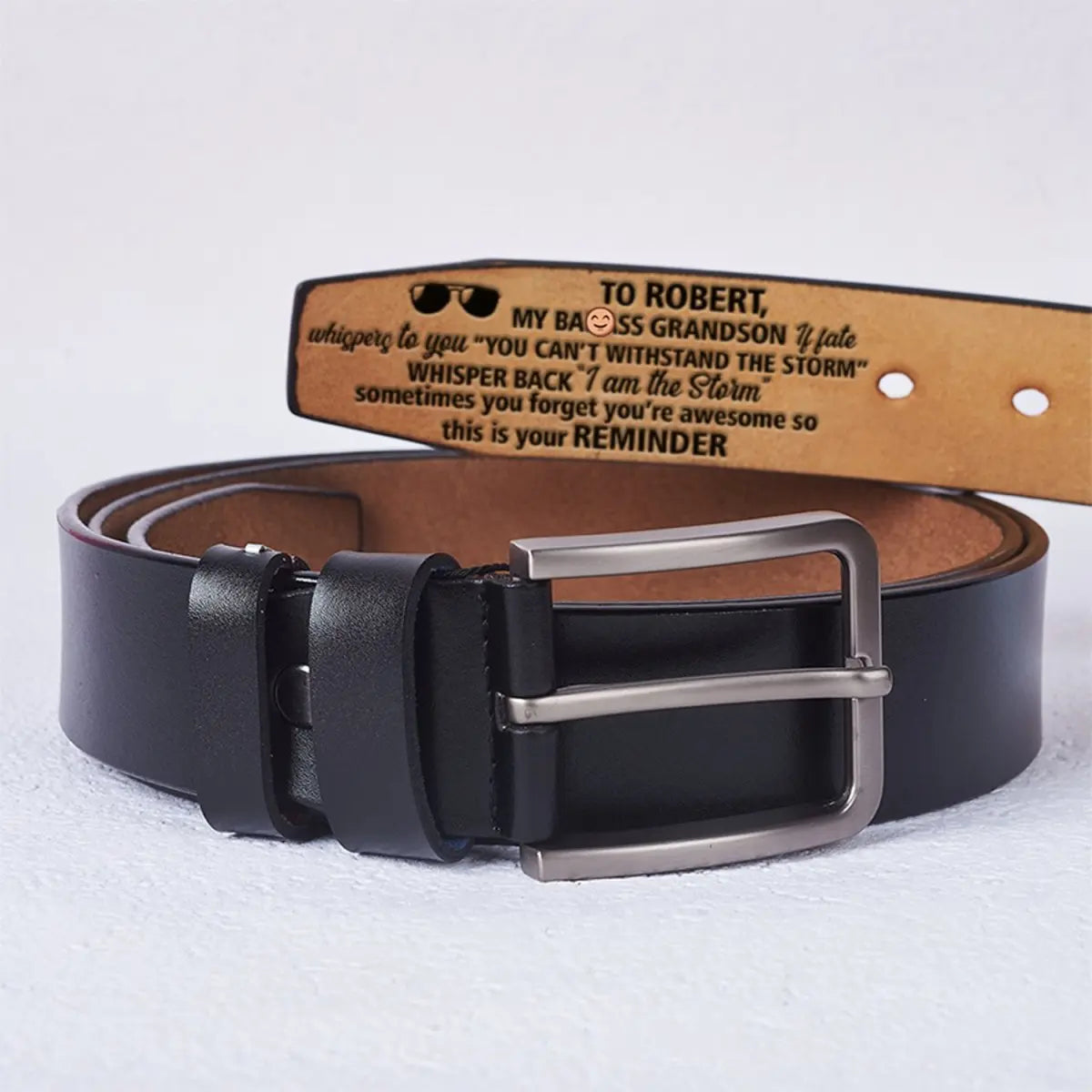 Son - To My Son This Is Your Reminder - Personalized Engraved Leather Belt