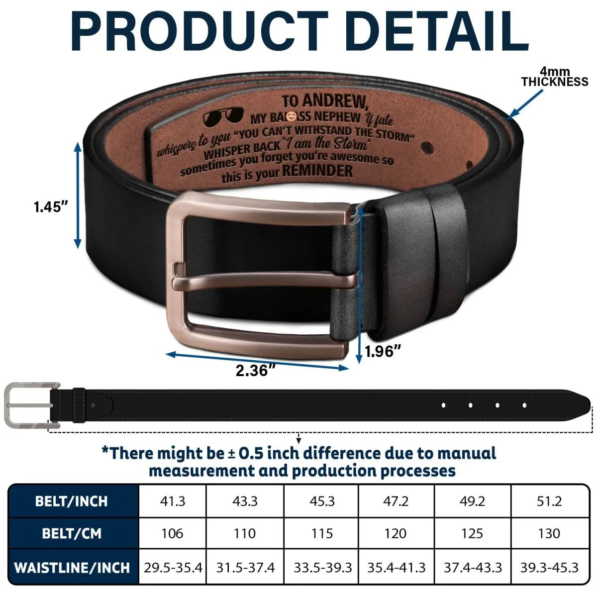 Son - To My Son This Is Your Reminder - Personalized Engraved Leather Belt - The Next Custom Gift  Leather Belt