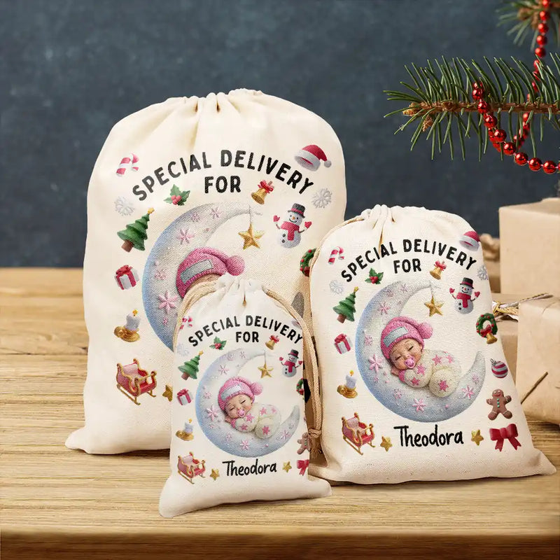 Special Delivery For Baby First Christmas - Personalized Favor Bag