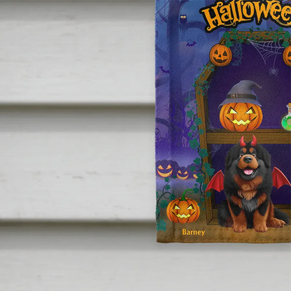 Spooky Cute Pets In Coffin Shelves - Personalized Flag