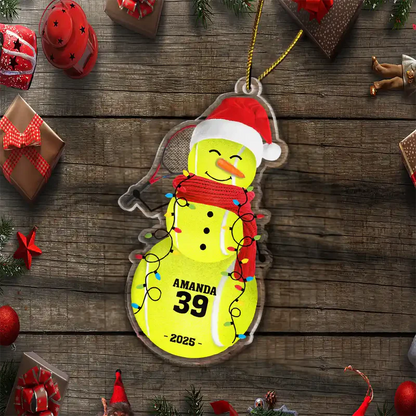Sports Snowman - Personalized Custom Shaped Acrylic Ornament