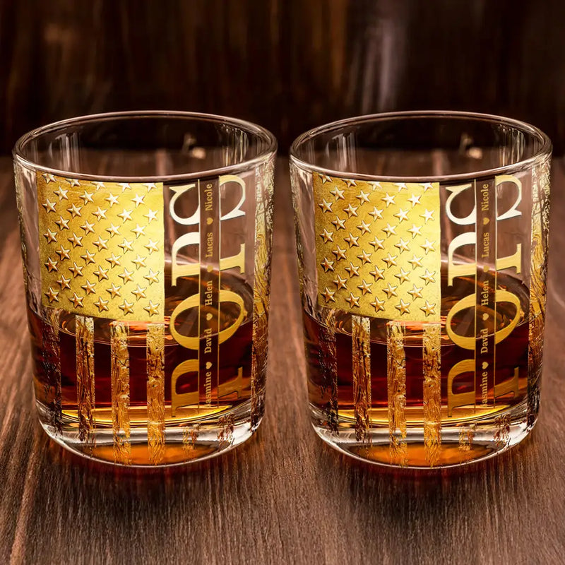 Stars & Stripes Dad - Personalized Whiskey Glass