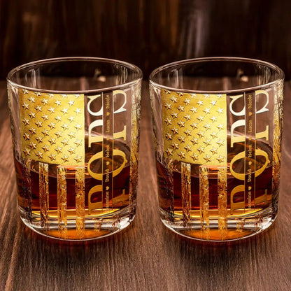 Stars & Stripes Dad - Personalized Whiskey Glass