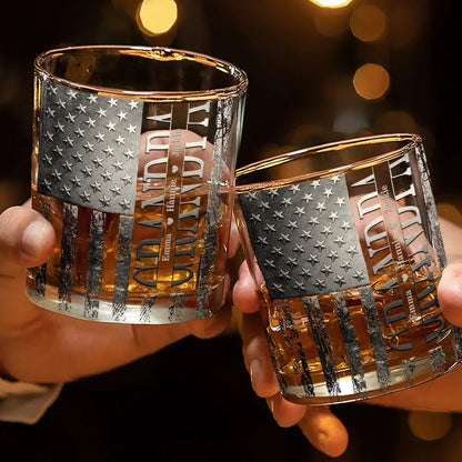 Stars & Stripes Dad - Personalized Whiskey Glass