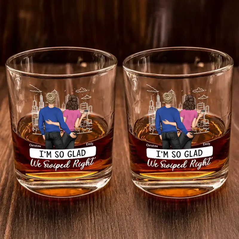 Started With A Message Couples - Personalized Whiskey Glass