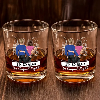 Started With A Message Couples - Personalized Whiskey Glass