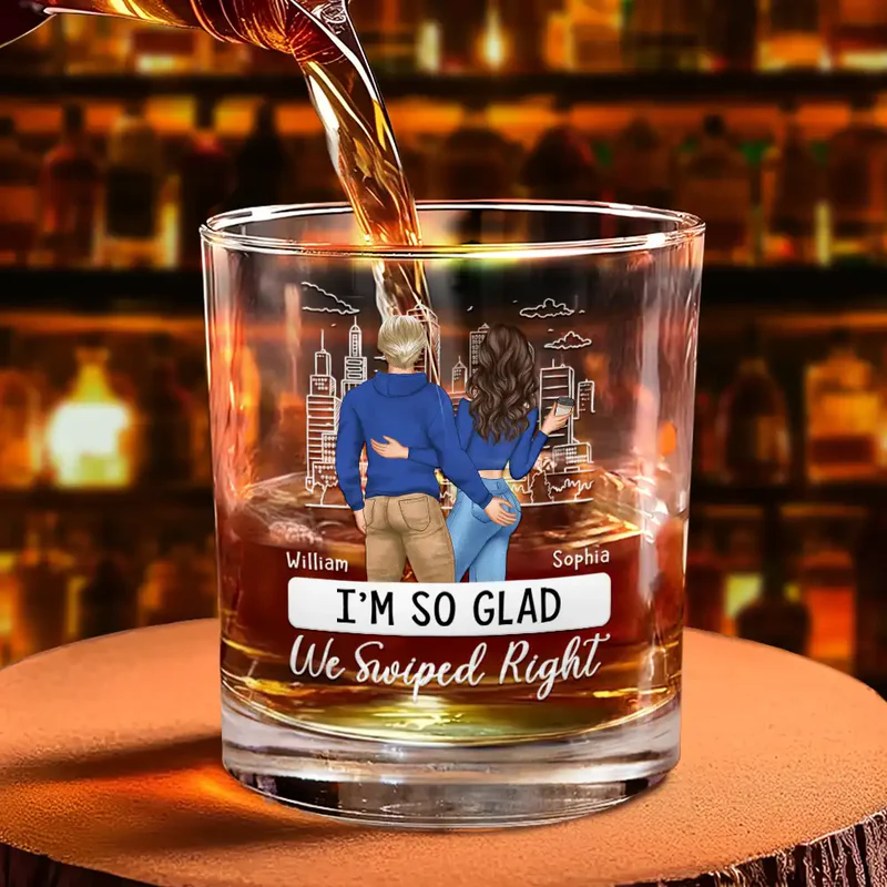 Started With A Message Couples - Personalized Whiskey Glass