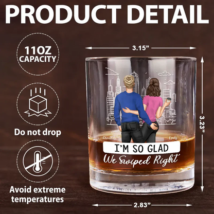 Started With A Message Couples - Personalized Whiskey Glass