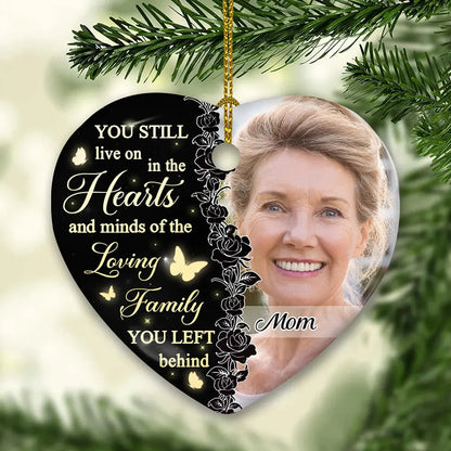 Still In Our Hearts - Personalized Custom Heart Ceramic Christmas Ornament ornament The Next Custom Gift