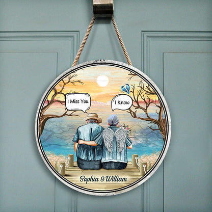 Still Talk About You Widow Old Couple - Memorial Gift - Personalized Custom Wood Circle Sign