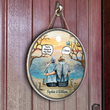 Still Talk About You Widow Old Couple - Memorial Gift - Personalized Custom Wood Circle Sign