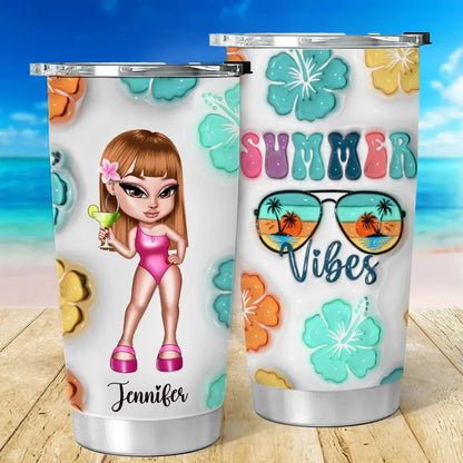 Summer Vibe Y2K Girl Retro Style Personalized Tumbler Tumbler The Next Custom Gift