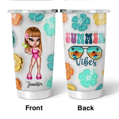 Summer Vibe Y2K Girl Retro Style Personalized Tumbler Tumbler The Next Custom Gift