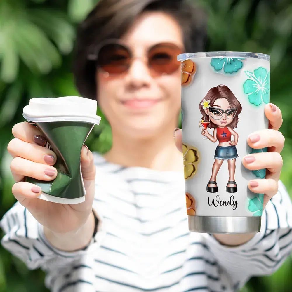 Summer Vibe Y2K Girl Retro Style Personalized Tumbler Tumbler The Next Custom Gift