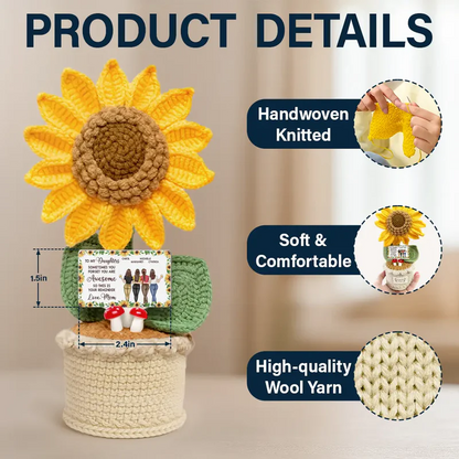 Sunflower Sometimes You Forget You Are Awesome - Personalized Crochet Plant Pot
