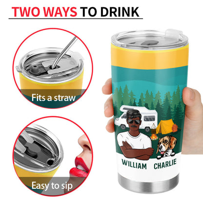Camping Solves The Rest - Gift For Dog Owners - Personalized Custom Tumbler